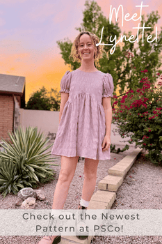Adult wearing a dress with a sunset in the background