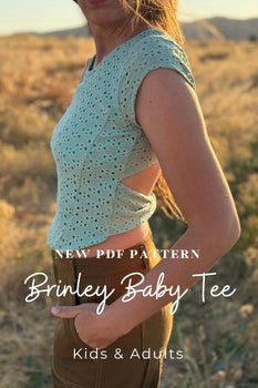 person wearing Brinley baby tee