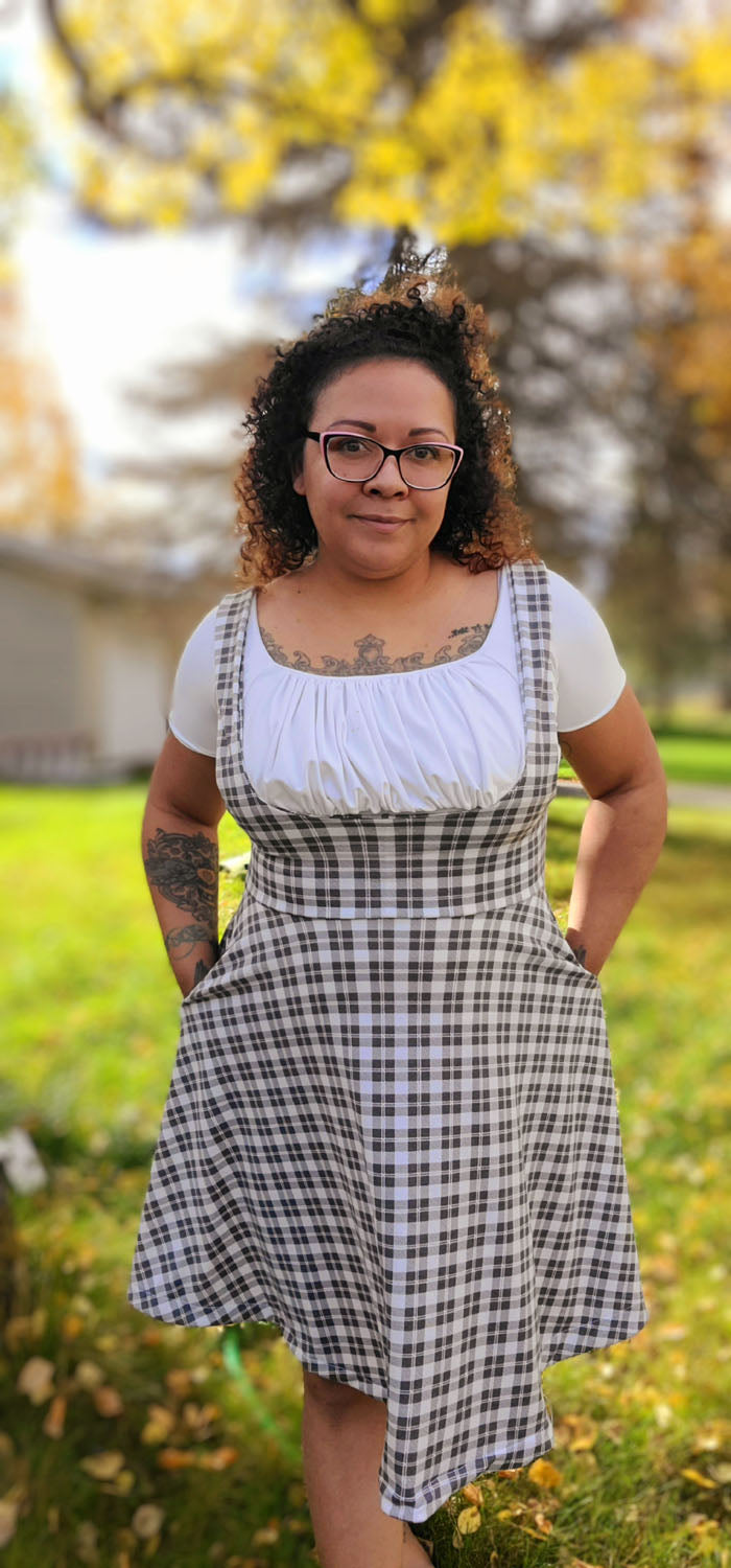 crochet pinafore dress adult Alice Pinafore Dress - Retro Houndstooth Crochet Dress Pattern