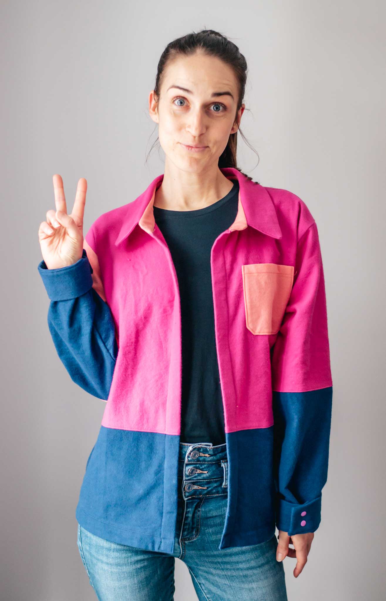 Adult Colorblock Pattern Adult Clay Colorblock Jacket – Petite Stitchery