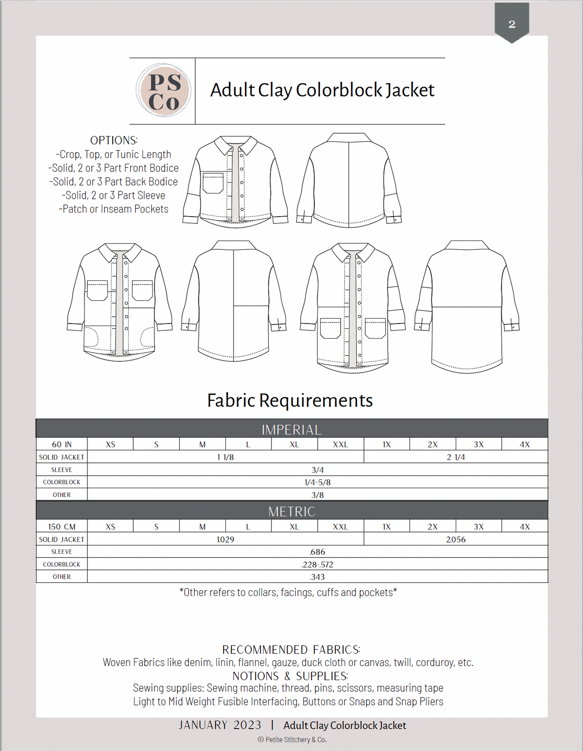 Adult Colorblock Pattern Adult Clay Colorblock Jacket – Petite Stitchery
